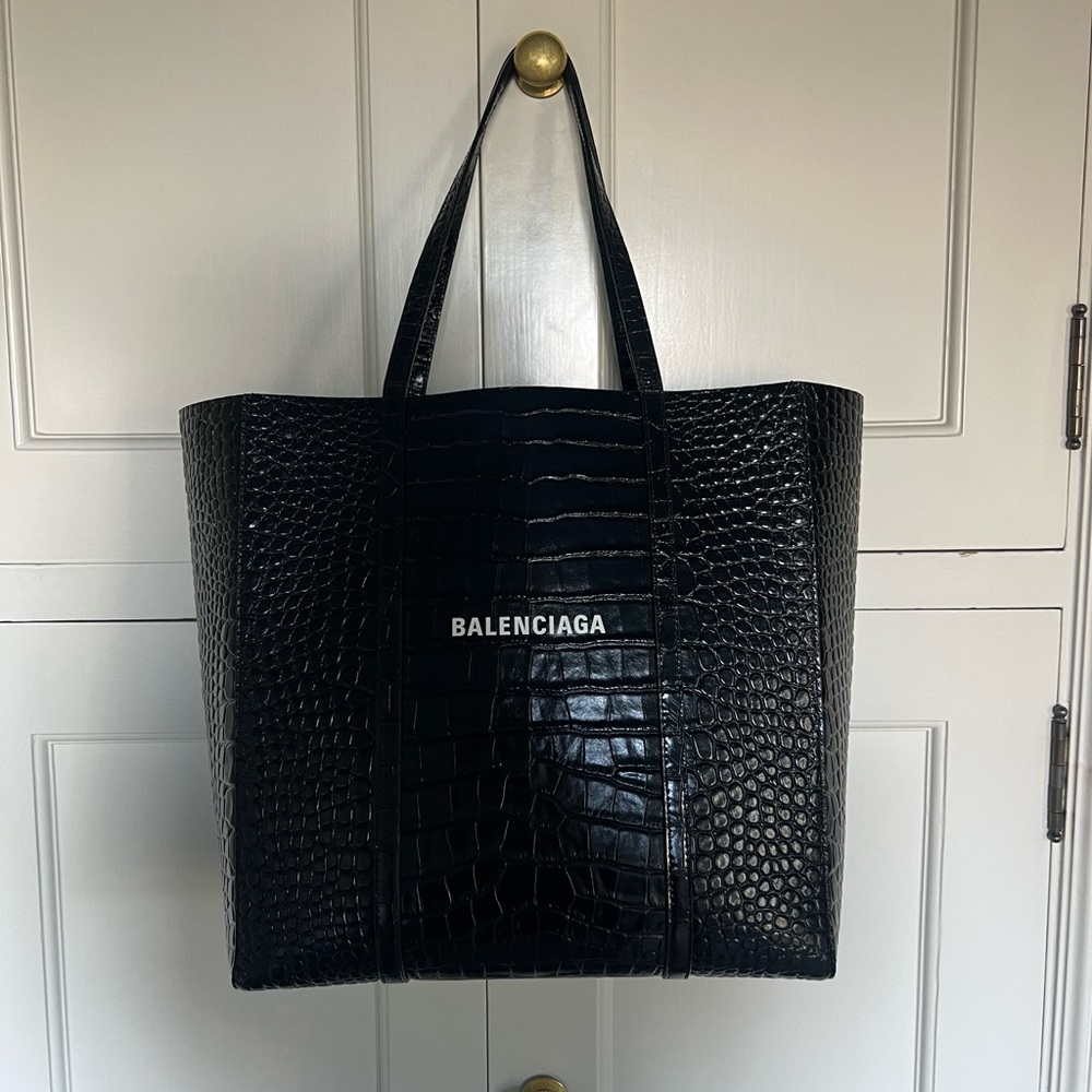 Balenciaga Crocodile-Embossed Leather Everyday Tote. Only used twice.